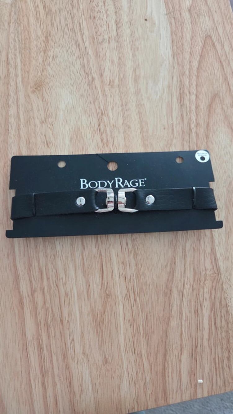 Body Rage Black Faux Leather Buckle Choker Necklace Goth Punk Emo Y2K